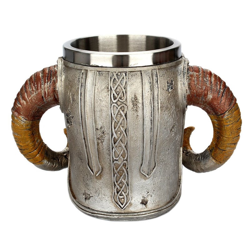 GuoShuang Stainless Steel Skull Mug Viking Drinking Cup Skeleton Resin Beer Stein Tankard Coffee Mug Tea Cup Halloween Bar Drinkware Gift - Image 5